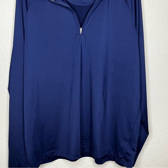 Lands' End Navy Blue Quarter-Zip Pullover Thin Material Size Large 42-44 - Picture 7 of 14